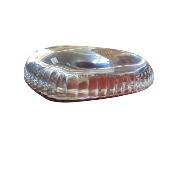 Vintage Avon Heart-Shaped Clear Paperweight With Red Velvet Backing & Inspiratio - Picture 2 of 6